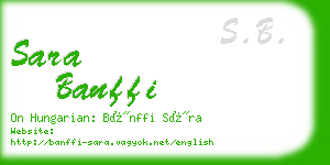 sara banffi business card